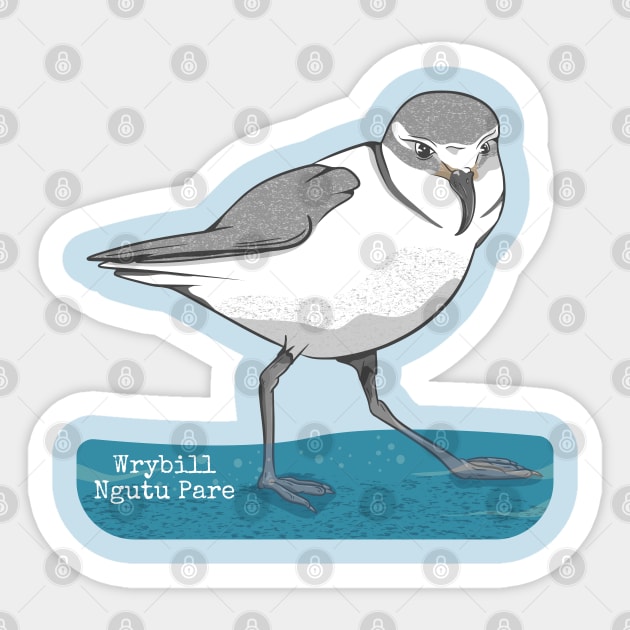 Wrybill Ngutu pare NZ bird Sticker by mailboxdisco